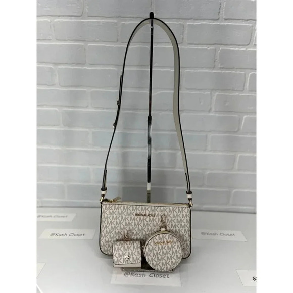 Michael Kors JST Small Crossbody With Tech Attach - Light Cream Multi - Picture 2 of 11